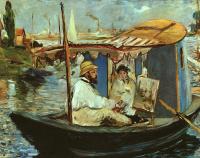 Manet, Edouard - Claude Monet working on his boat in Argenteuil